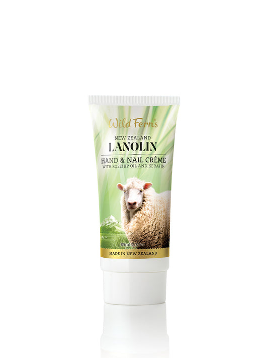 Lanolin Hand and Nail Crème with Rose Hip and Keratin, 85 ml